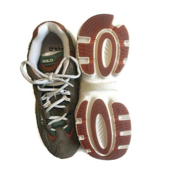 Polo Ralph Lauren Modern Trainer 100 Sneakers Mens Size 7.5 Shoes Green White - Picture 7 of 8